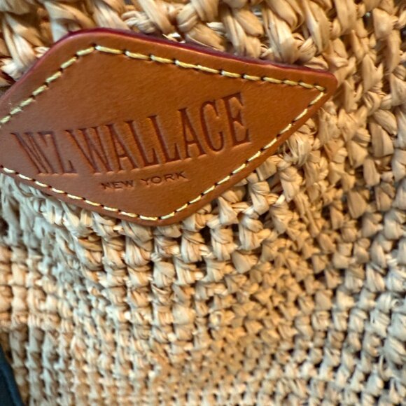 MZ Wallace Raffia Tote with Blue Nylon trim - Picture 4 of 6